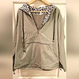 Half Zipper Hooded Windbreaker